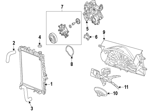 2013 Ram 1500 Cooling System, Radiator, Water Pump, Cooling Fan Diagram 7 - Thumbnail