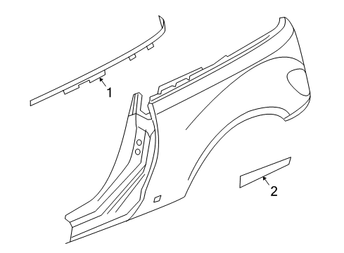 2005 Chrysler PT Cruiser Exterior Trim - Quarter Panel Diagram