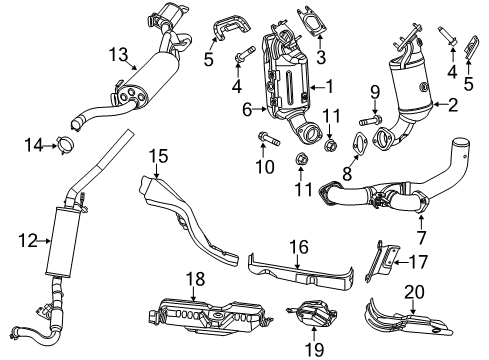 2019 Dodge Grand Caravan Exhaust Components, Exhaust Manifold Diagram