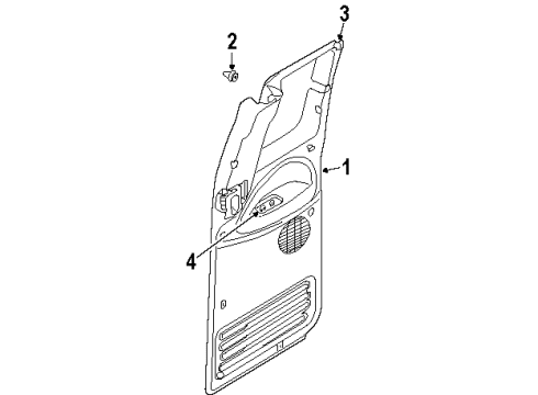 2001 Dodge Ram 2500 Interior Trim - Rear Door Diagram