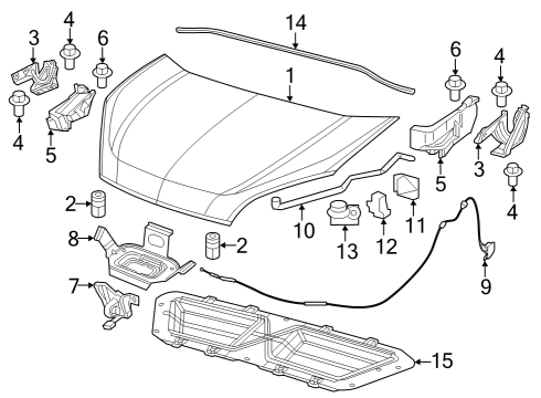 2018 Ram ProMaster City Hood & Components Diagram