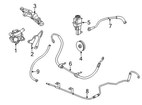 2002 Chrysler Sebring P/S Pump & Hoses, Steering Gear & Linkage Diagram 8 - Thumbnail