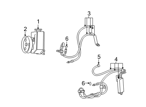 2009 Dodge Nitro P/S Pump & Hoses, Steering Gear & Linkage Diagram