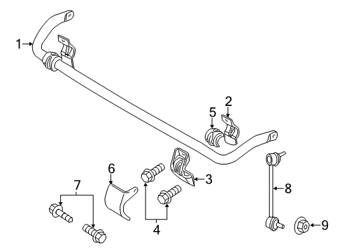 2022 Dodge Charger Stabilizer Bar & Components - Front Diagram