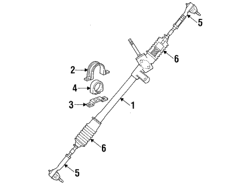 1990 Dodge Shadow P/S Pump & Hoses, Steering Gear & Linkage Diagram 2 - Thumbnail