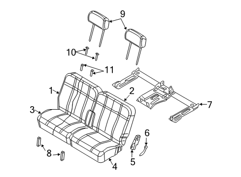 2005 Dodge Durango Rear Seat Components Diagram
