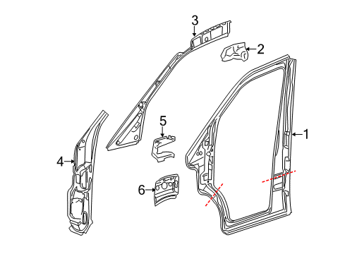 2007 Dodge Sprinter 3500 Hinge Pillar Diagram