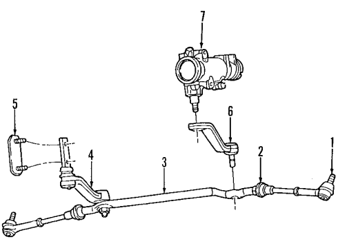 1998 Dodge Durango P/S Pump & Hoses, Steering Gear & Linkage Diagram