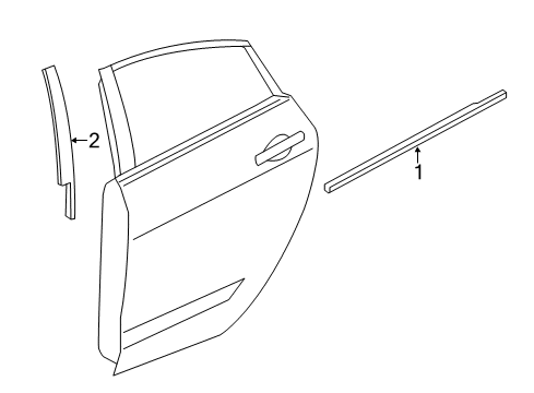 2013 Dodge Dart Exterior Trim - Rear Door Diagram