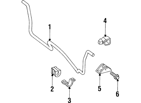 2001 Jeep Cherokee Rear Suspension Components, Stabilizer Bar Diagram 3 - Thumbnail