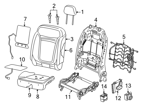 2021 Jeep Renegade Front Seat Components Diagram 4 - Thumbnail