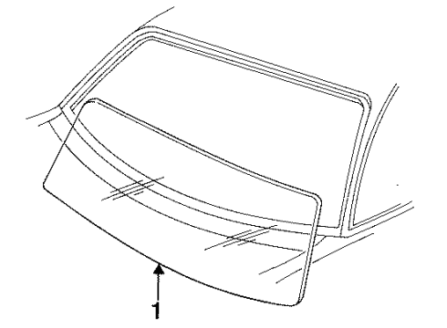 1987 Chrysler LeBaron Windshield Glass Diagram