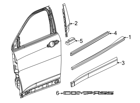 2019 Jeep Compass Exterior Trim - Front Door Diagram