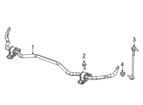 2021 Jeep Cherokee Stabilizer Bar & Components - Front Diagram
