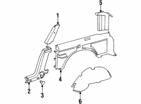 1997 Jeep Cherokee Interior Trim - Quarter Panels Diagram 1 - Thumbnail