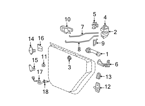 2009 Jeep Wrangler Door & Components Diagram