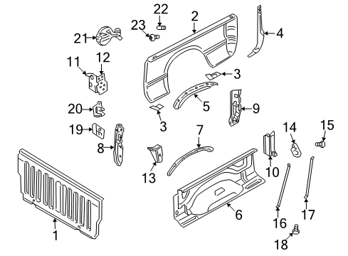 2008 Dodge Ram 1500 Front & Side Panels Diagram