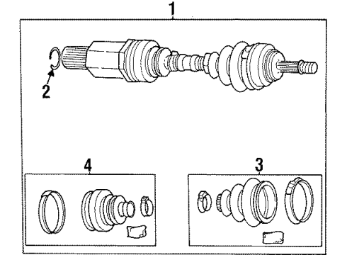 2000 Dodge Grand Caravan Drive Axles - Front Diagram