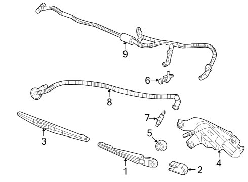2025 Jeep Grand Cherokee Wiper & Washer Components Diagram 1 - Thumbnail