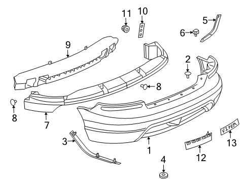 2006 Dodge Viper Rear Bumper Diagram