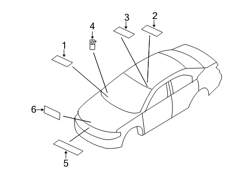 2010 Chrysler Sebring Information Labels Diagram