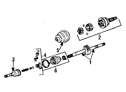 1986 Dodge Aries Axle Shaft - Front Diagram