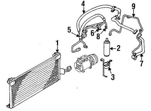 1999 Dodge Avenger A/C Condenser, Compressor & Lines Diagram
