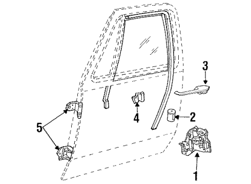 1989 Dodge D100 Door & Components Diagram