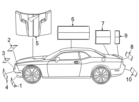 2012 Dodge Challenger Stripe Tape Diagram 4 - Thumbnail