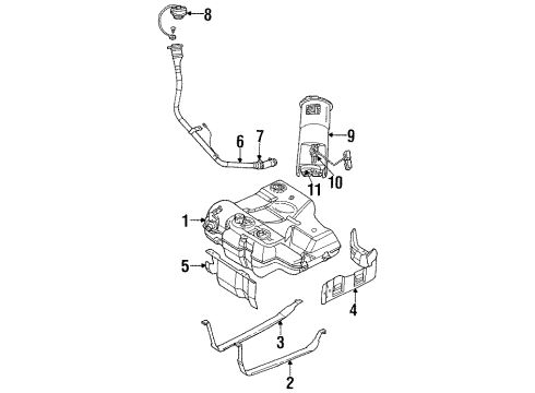 1999 Chrysler LHS Fuel System Components Diagram