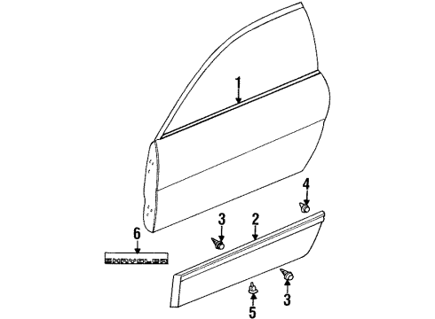 1998 Chrysler Sebring Exterior Trim - Door Diagram 2 - Thumbnail