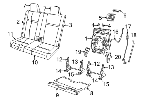 2010 Dodge Journey Rear Seat Components Diagram 5 - Thumbnail