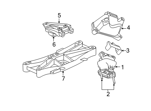 2010 Dodge Charger Engine & Trans Mounting Diagram