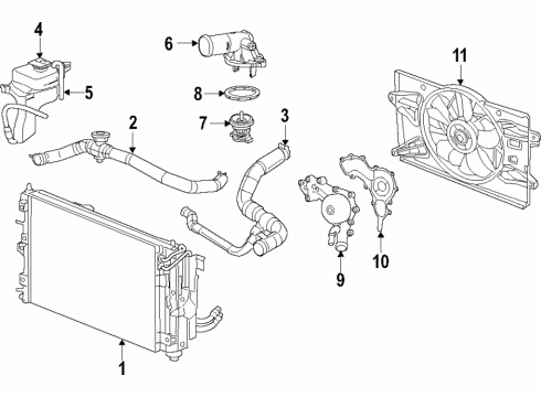 2017 Chrysler 200 Cooling System, Radiator, Water Pump, Cooling Fan Diagram 3 - Thumbnail
