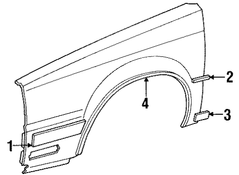 1992 Chrysler Imperial Exterior Trim - Fender Diagram