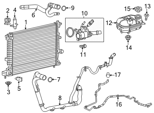 2013 Dodge Dart Radiator & Components Diagram