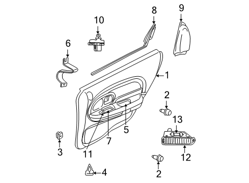 1999 Chrysler 300M Interior Trim - Rear Door Diagram