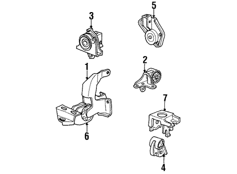 2000 Dodge Grand Caravan Engine & Trans Mounting Diagram 1 - Thumbnail