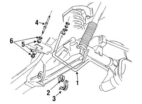 1995 Jeep Grand Cherokee Rear Suspension Components, Lower Control Arm, Upper Control Arm, Stabilizer Bar Diagram