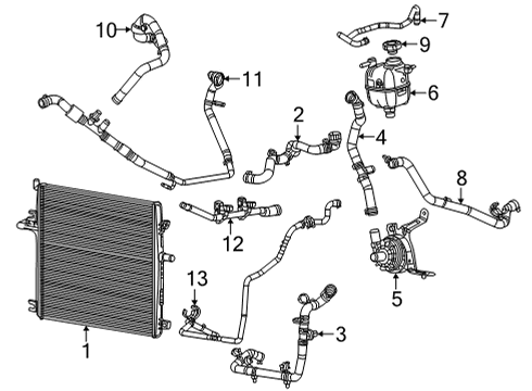 2025 Jeep Wrangler Radiator & Components Diagram