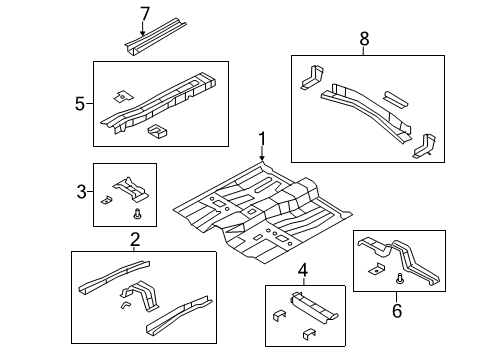 2007 Chrysler Sebring Pillars, Rocker & Floor - Floor & Rails Diagram