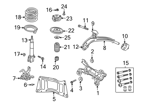 2005 Dodge Caravan Front Suspension, Control Arm, Stabilizer Bar Diagram 1 - Thumbnail