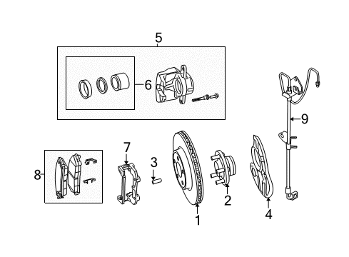 2010 Dodge Charger Brake Components, Brakes Diagram 1 - Thumbnail