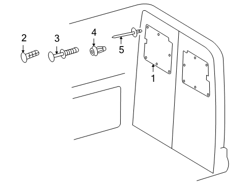 2004 Dodge Sprinter 3500 Interior Trim - Rear Loading Door Diagram