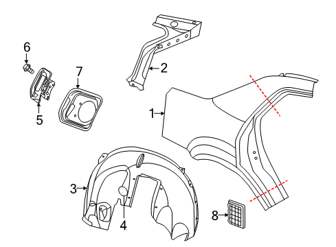 2017 Chrysler 300 Quarter Panel & Components Diagram