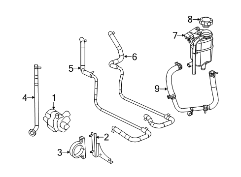 2009 Chrysler Aspen Inverter Cooling Components Diagram