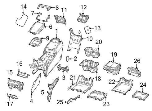 2025 Jeep Grand Cherokee Front Console Diagram