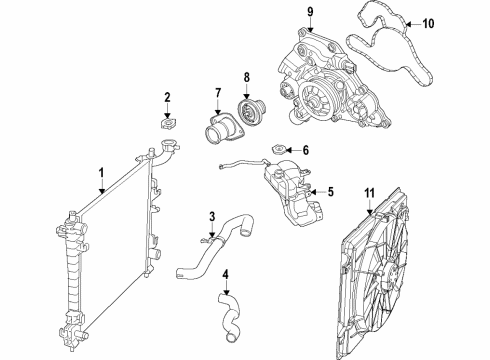 2019 Jeep Grand Cherokee Cooling System, Radiator, Water Pump, Cooling Fan Diagram 4 - Thumbnail