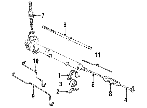 1993 Dodge Caravan P/S Pump & Hoses, Steering Gear & Linkage Diagram