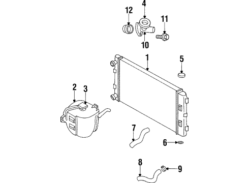 1997 Chrysler Cirrus Radiator & Components Diagram 1 - Thumbnail